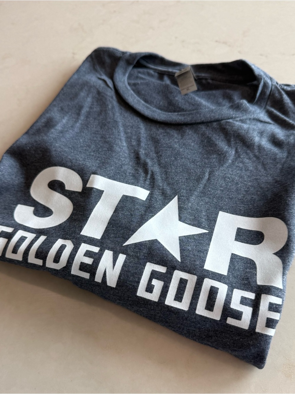 Soft Heathered Navy T-Shirt with Golden Goose branding XL